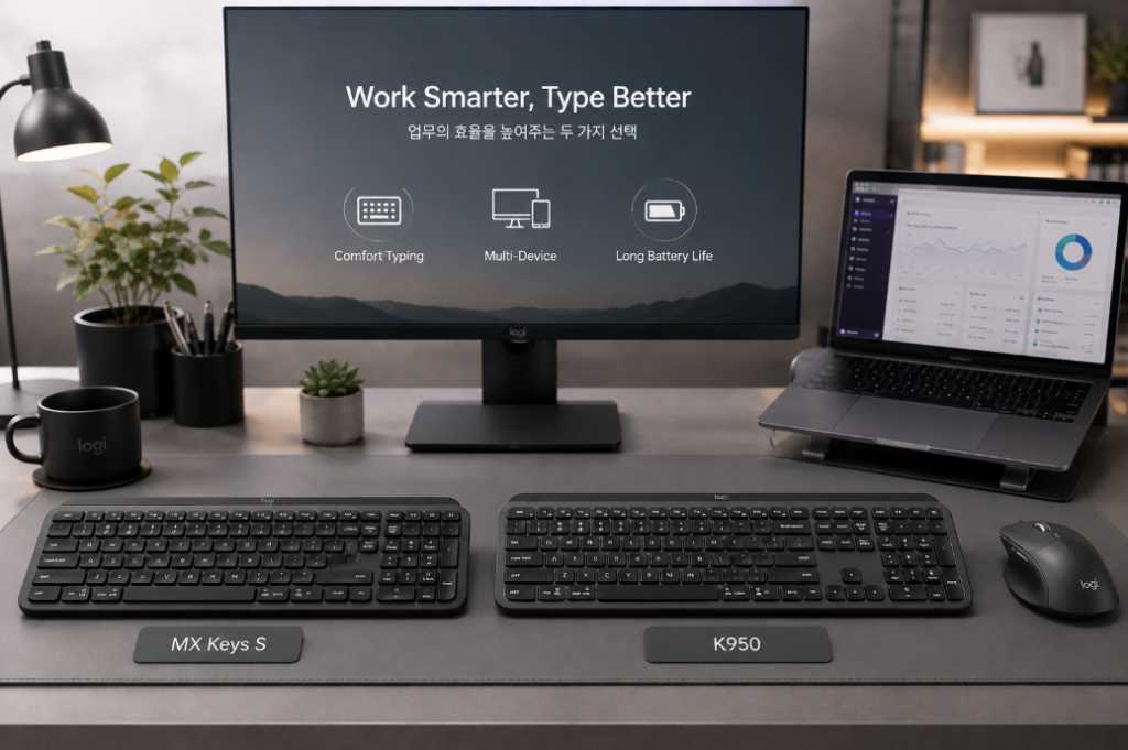 로지텍 MX Keys S K950 사무용 키보드 추천