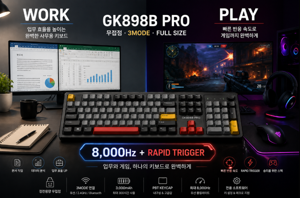 GK898B PRO 사무용 게이밍 Rapid Trigger 8000Hz