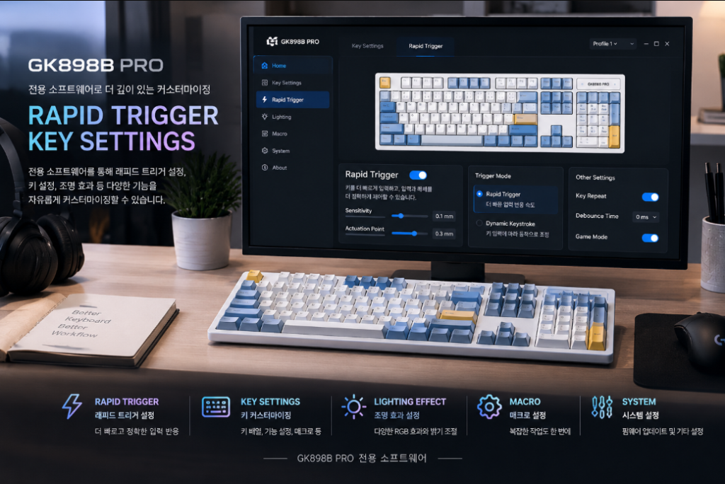 GK898B PRO 전용 소프트웨어 Rapid Trigger 설정