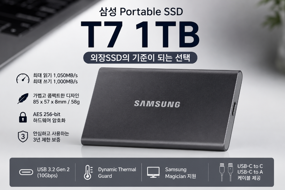 삼성 외장SSD T7 1TB 리뷰｜지금 사도 괜찮을까?