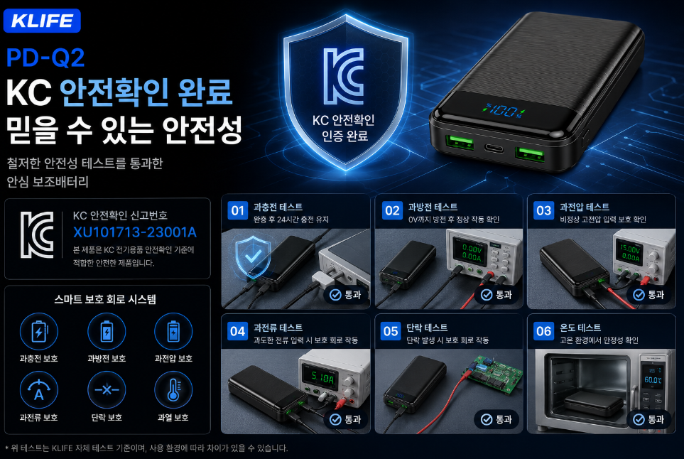 KLIFE PD-Q2 KC 인증 보조배터리 안전성 테스트