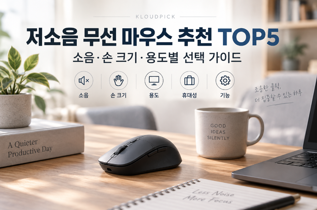 저소음 무선 마우스 추천 TOP5｜조용함만 보고 고르면 안 되는 이유