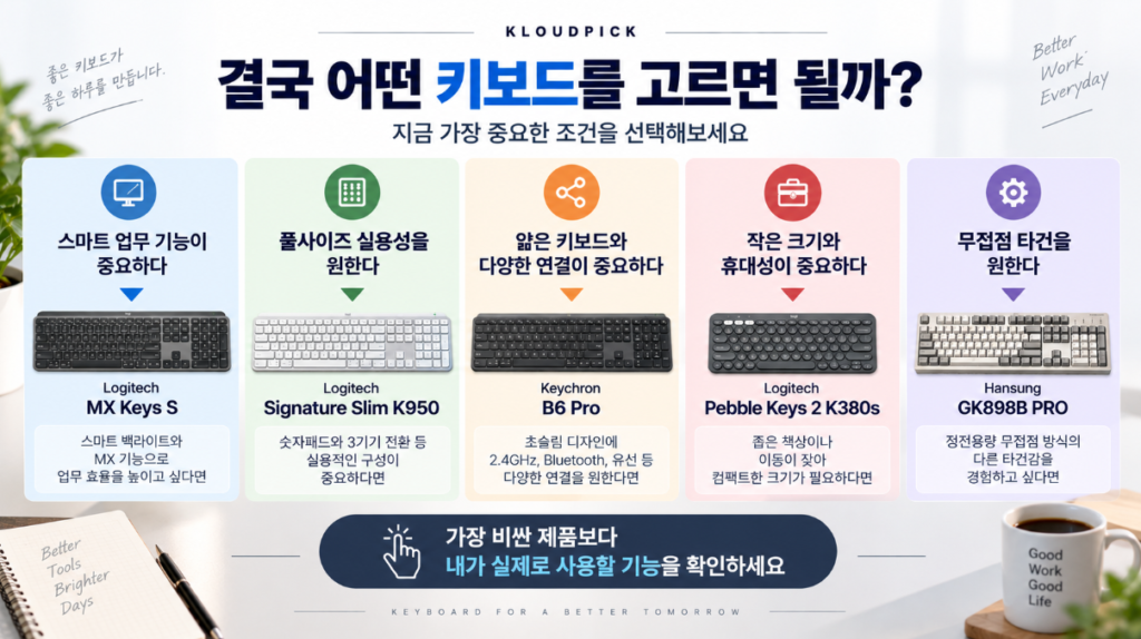 사무용 무선 키보드 업무환경별 최종 선택 가이드
