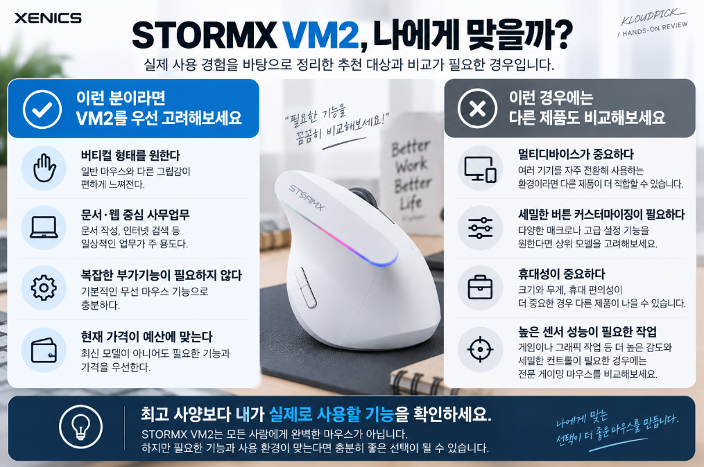 STORMX VM2 어떤 사람에게 맞는지 최종 선택 가이드