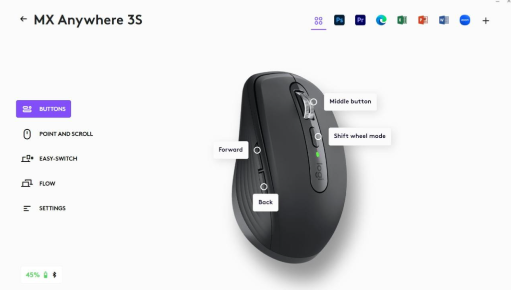 Logi Options Plus MX Master 3S MX Anywhere 3S 설정
