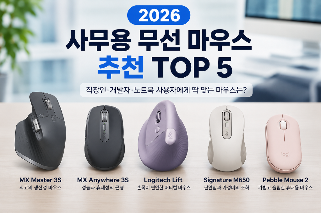 2026 사무용 무선 마우스 추천 TOP 5