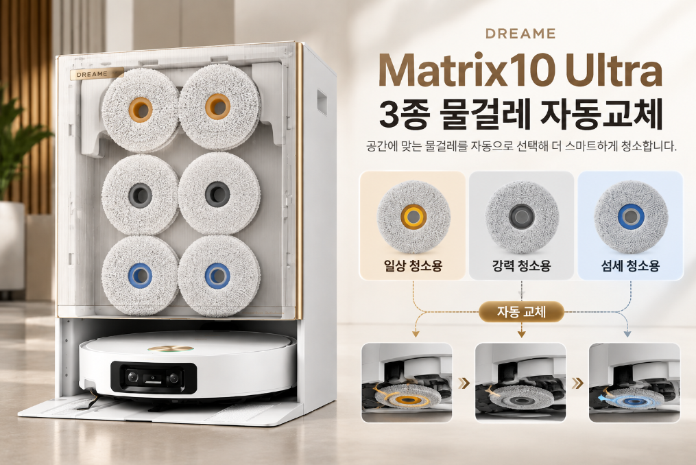 Matrix10 Ultra 3종 물걸레 자동교체 기능