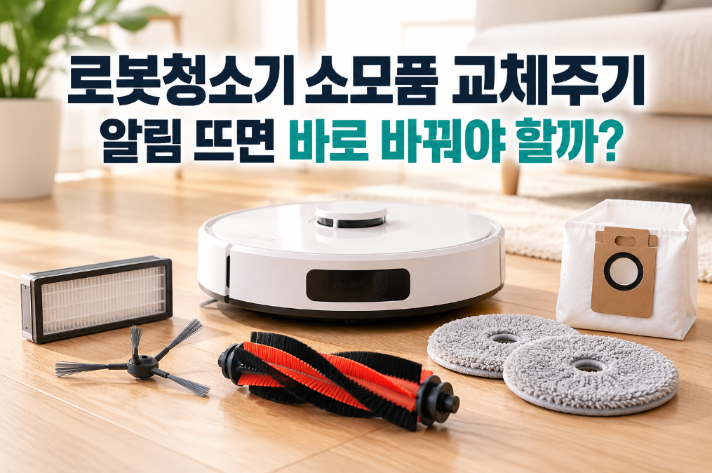 로봇청소기 소모품 교체주기 필터 브러시 물걸레 관리 대표이미지