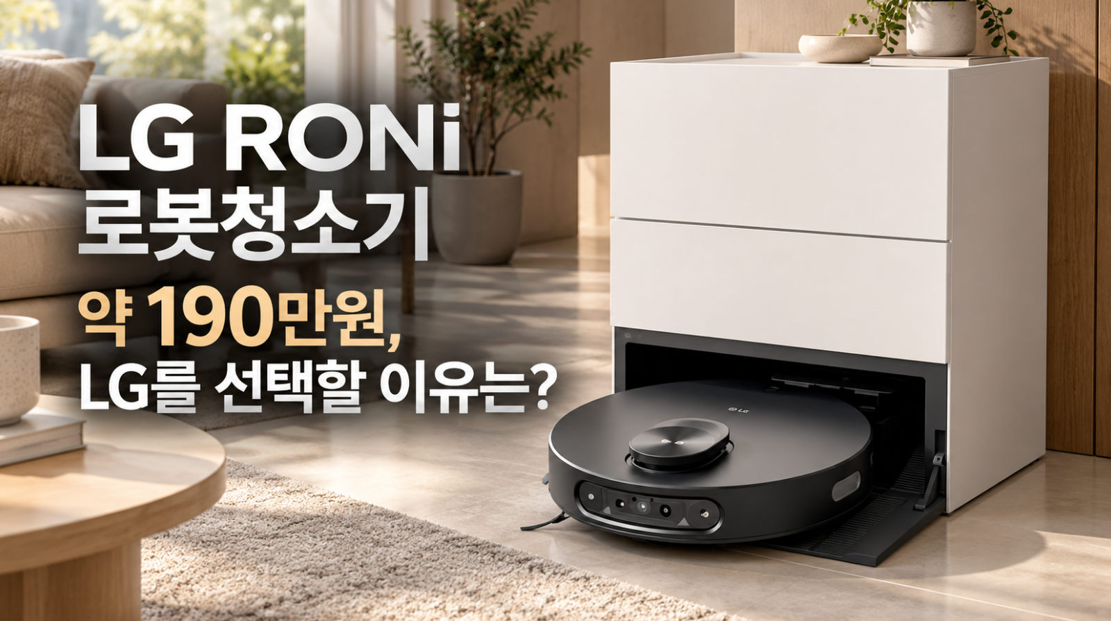 LG RONi 로봇청소기 N95THO 약 190만원 구매가치 분석 대표이미지
