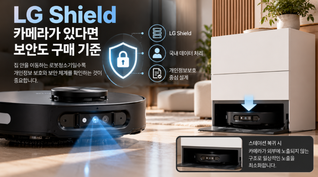 LG RONi 로봇청소기 LG Shield 카메라 보안 기능
