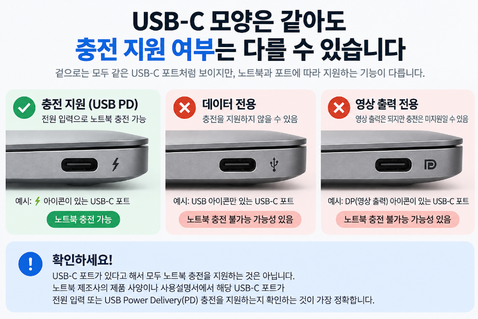 USB-C인데 왜 노트북 충전이 안 될까?｜같은 USB-C라도 다릅니다7