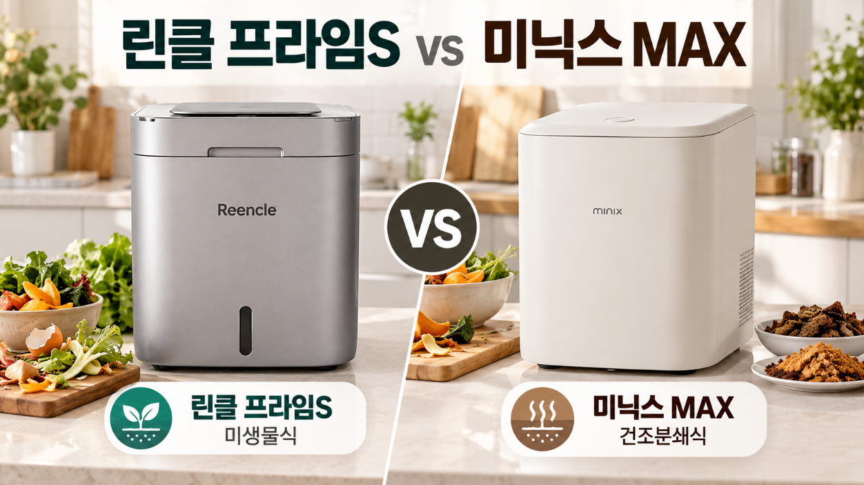 린클 프라임S vs 미닉스 MAX｜미생물식과 건조분쇄식, 뭐가 더 편할까?